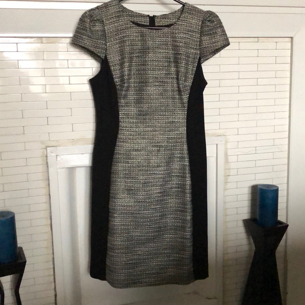 Black and Silver Tweed Dress
